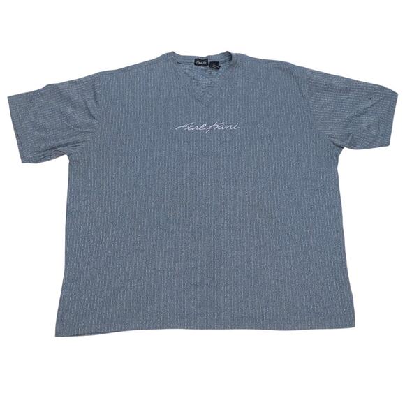 Vintage KARL KANI Soft T-shirt Gray V Neck Rap Tee Size XL  Embroidered 90s Logo - Picture 2 of 11